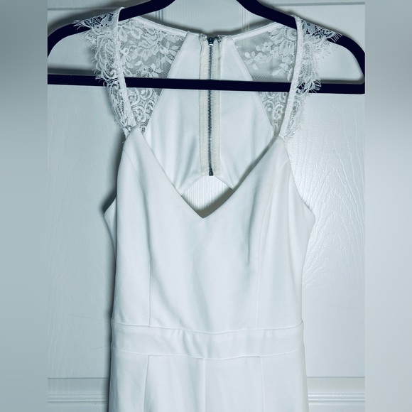 Lulus Love Your Heart Ivory White Lace Wide-Leg Jumpsuit Size XS NWOT - Picture 10 of 12